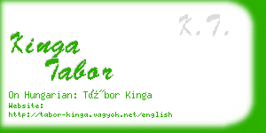 kinga tabor business card